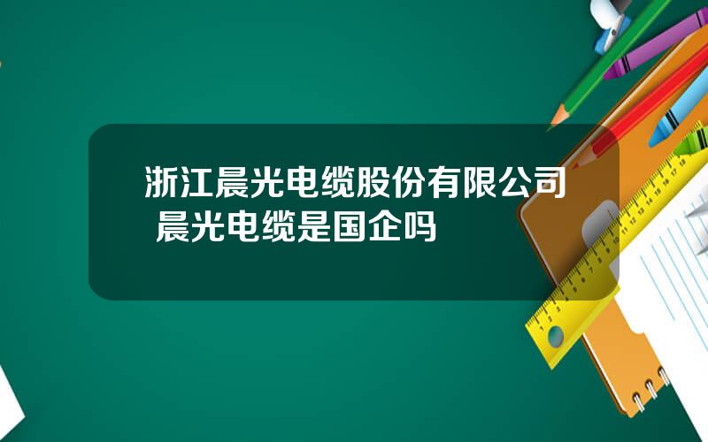 浙江晨光电缆股份有限公司 晨光电缆是国企吗